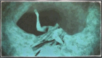 油彩画:水没した壊神ラールガー像